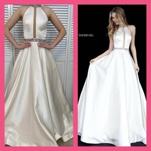 Sherri Hill White Off White Evening Pageant Ball Prom Gown Size 0